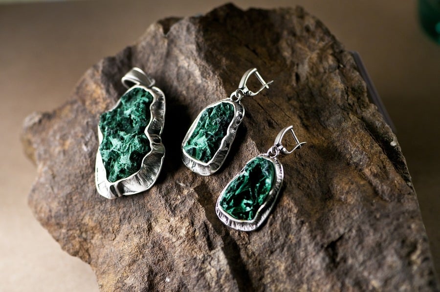 Malachite earrings