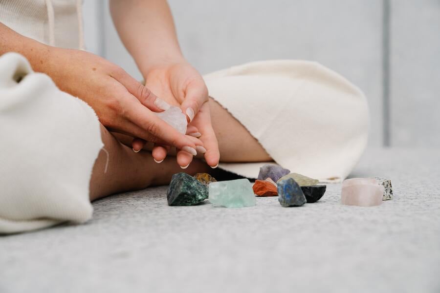 holding crystals
